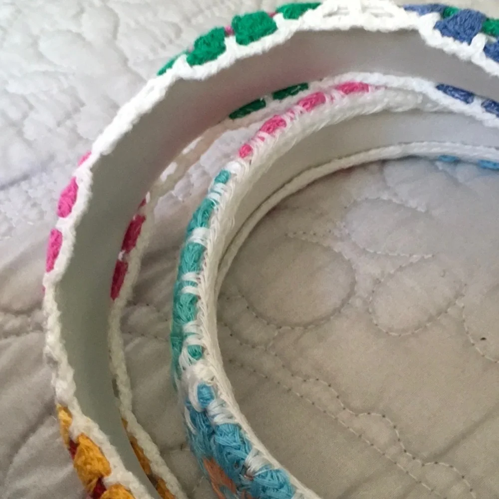 Bohemian Crochet Granny Square Headband Set NWOT - Picture 4 of 5